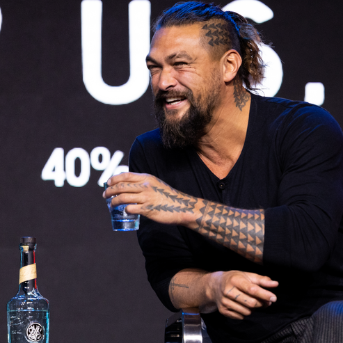 Jason Momoa speaking on stage at Access LIVE 2023
